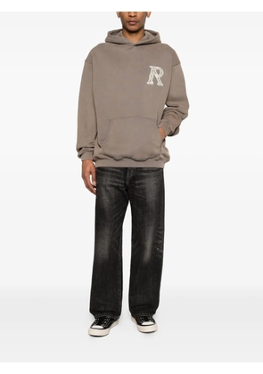 Represent logo-embroidered hoodie - Brown