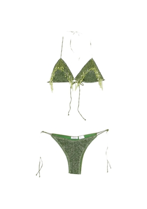 Oséree Lumière 20s Pearls beaded bikini set - Green