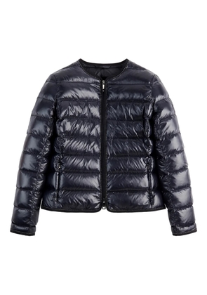 Fay quilted collarless coat - Blue