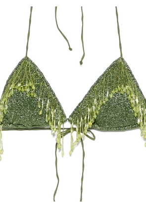 Oséree Lumière 20s Pearls beaded bikini set - Green