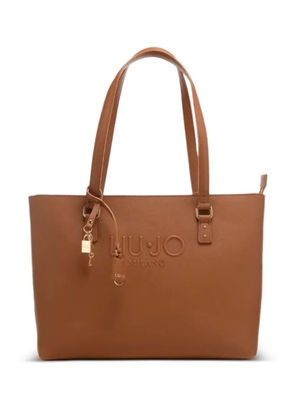 LIU JO embossed padlock shoulder bag - Neutrals