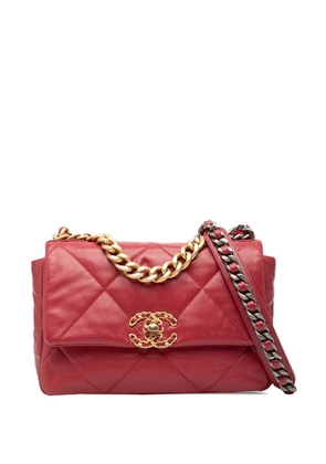 CHANEL Pre-Owned 2019 Medium Lambskin 19 Flap satchel - Red