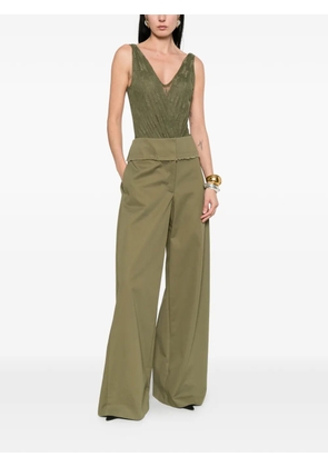 IMPERIAL lace V-neck top - Green