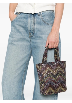 Missoni mini Caperdoni sequin chevron tote bag - Black