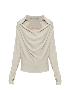 Alexander Wang draped long-sleeve top - Neutrals