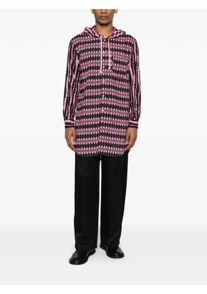 Comme des Garçons Homme Plus printed hooded shirt - Black