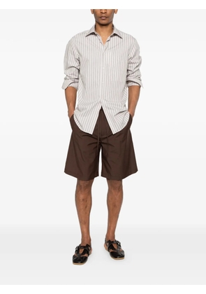 Greyed drawstring-fastening shorts - Brown