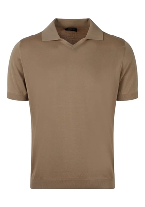 Drumohr short-sleeve polo-collar t-shirt - Brown