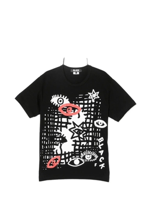 Black Comme Des Garçons graphic-print round-neck T-shirt
