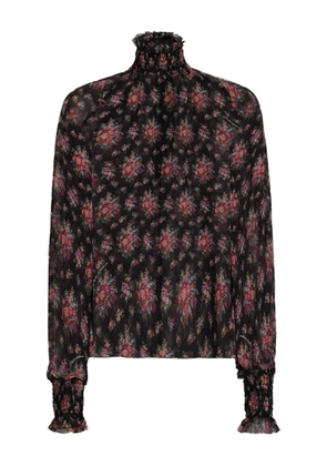 Dolce & Gabbana ruffled floral blouse - Black