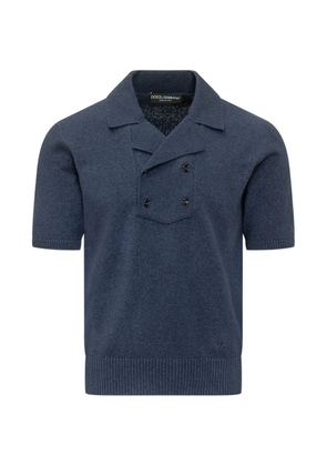 Dolce & Gabbana double-breasted polo shirt - Blue