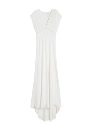 Max Mara Burano V-neck embellished maxi dress - White