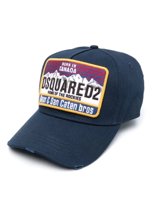 DSQUARED2 patch-detail cotton baseball cap - Blue