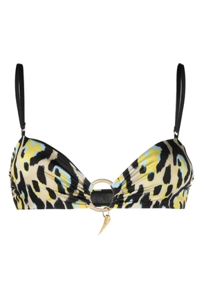 Roberto Cavalli leopard-print bikini top - Black