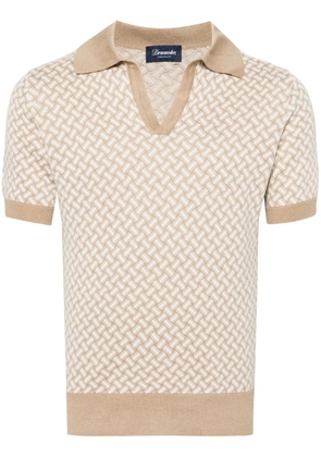 Drumohr intarsia-knit polo jumper - Neutrals
