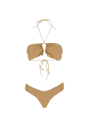 Oséree Lumière beaded-detail bikini - Gold