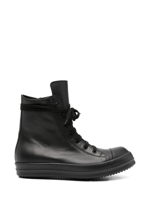 Rick Owens lace-up leather sneakers - Black