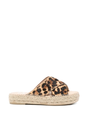 Manebi criss-cross leopard-print espadrilles - Neutrals
