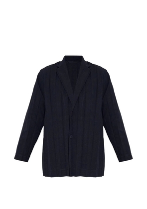 Issey Miyake ribbed blazer - Blue