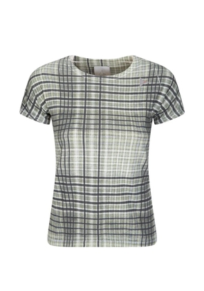 ROA printed check baby T-shirt - Green