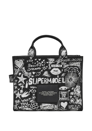 Marc Jacobs The Medium Punk Scribble Canvas tote bag - Black