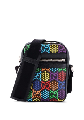 Gucci Pre-Owned Front Zip Messenger Bag Psychedelic Print GG Coated Canvas Mini crossbody bag - Black