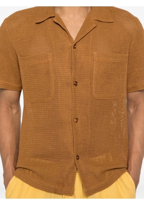 SANDRO openwork mesh shirt - Brown