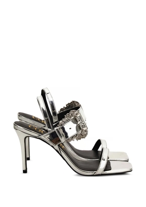 Versace Jeans Couture embelished-buckle strappy sandals - Silver