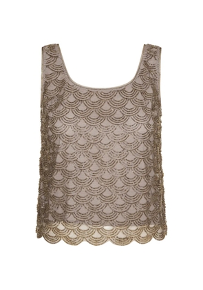 ROTATE BIRGER CHRISTENSEN sequin-embellished top - Grey
