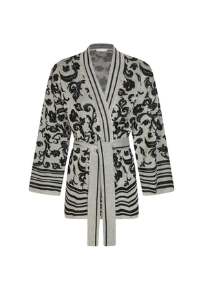 LIU JO floral stripe cardigan - Grey