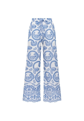 MALIPARMI embroidered paisley trousers - White