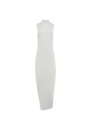 Rick Owens turtleneck ribbed dress - White