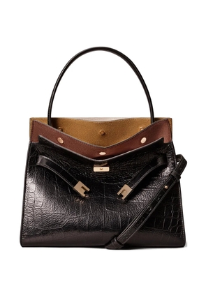 Tory Burch small Lee Radziwill embossed double bag - Black