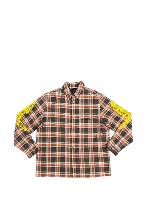 Chrome Hearts check embroidered flannel jacket - Black