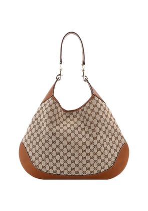 Gucci Pre-Owned B GG Coated Canvas and Leather Large shoulder bag - Brown