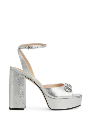 Gucci Horsebit platform sandals - Silver