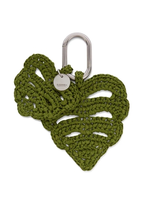 Jil Sander woven raffia leaf charm - Green