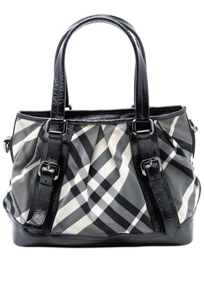 Burberry Pre-Owned 2000-2017 Medium Beat Check Nylon Lowry satchel - Grey