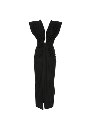 IMPERIAL twisted draped midi dress - Black