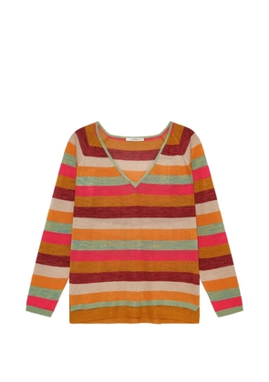 MALIPARMI striped V-neck sweater - Red