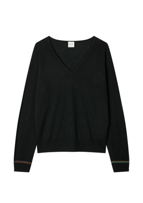 Paul Smith V-neck striped-detail sweater - Black