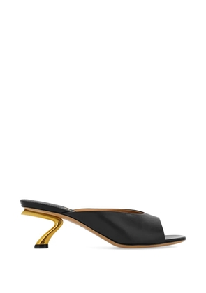 Ferragamo sculptural heel slides - Black