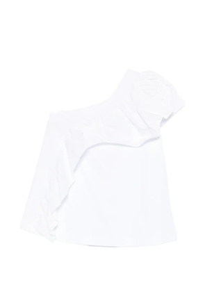 PSOPHIA ruffled one-shoulder top - White