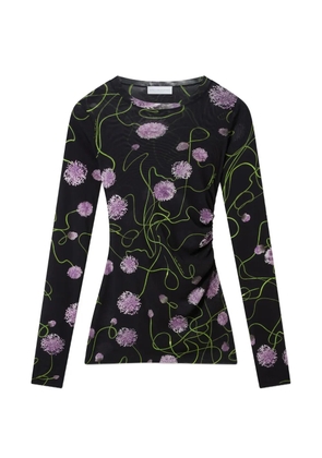 Stella McCartney floral-print long-sleeve T-shirt - Black