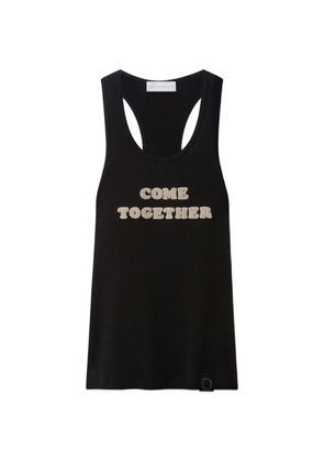 Stella McCartney Come Together lettering ribbed tank top - Black