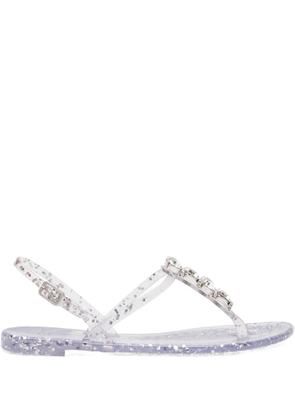 Casadei crystal-embellished flat sandals - White