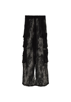 Amir Slama lace ruffled trousers - Black