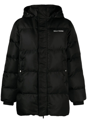 Daily Paper logo-print hooded puffer jacket - Black