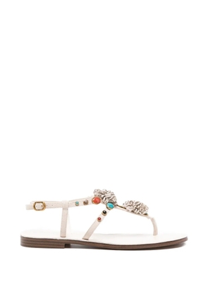 TWINSET flower-embellished sandals - Neutrals