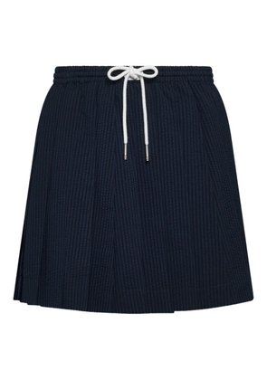 Thom Browne seersucker drawstring pleated mini skirt - Blue